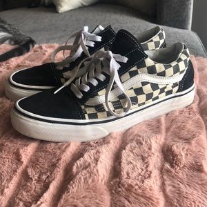 Old skool checkered vans!
